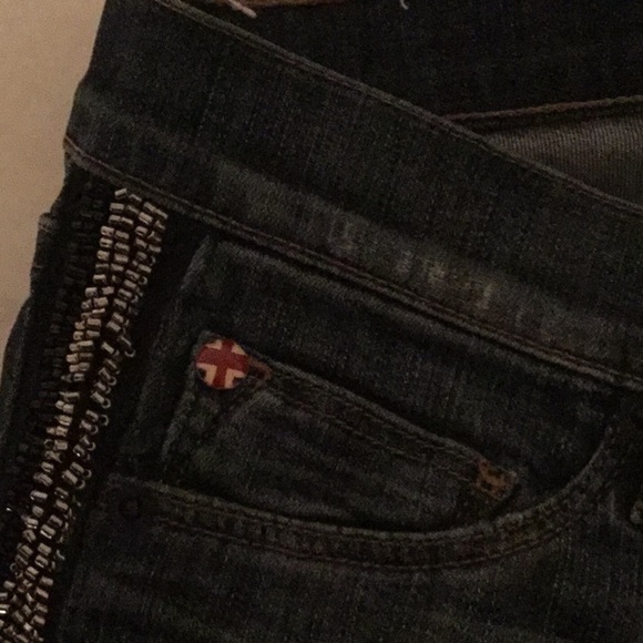 - Hudson Luna super skinny crop jeans. Side beading - Picture 7 of 7